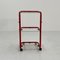 Red Postmodern Shelf Trolley with Quaderna Pattern, 1980s 4