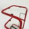 Red Postmodern Shelf Trolley with Quaderna Pattern, 1980s 6