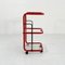 Red Postmodern Shelf Trolley with Quaderna Pattern, 1980s 2