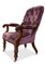 William IV Scroll Arm Button Back Library Armchair in Velvet with Porcelain & Brass Castors, Image 6