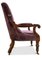 William IV Scroll Arm Button Back Library Armchair in Velvet with Porcelain & Brass Castors 4