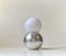 Lampada da tavolo a doppia sfera in alluminio lucidato, Scandinavia, anni '80, Immagine 2