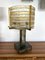 Italian Green Gilt Wrought Iron and Hammered Glass Lamp from Longobard, 1970s 1
