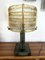 Italian Green Gilt Wrought Iron and Hammered Glass Lamp from Longobard, 1970s 6