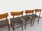 Vintage Scandinavian Style Dining Chairs in Teak and Fabric, 1950s, Set of 4 8