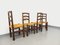 Vintage Brutalist Dining Chairs in Wood and Straw by Georges Robert, 1960s, Set of 4 10