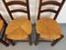 Brutalistische Vintage Esszimmerstühle aus Holz & Stroh von Georges Robert, 1960er, 4er Set 5