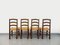 Sedie da pranzo brutaliste vintage in legno e paglia di Georges Robert, anni '60, set di 4, Immagine 8