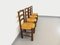 Sedie da pranzo brutaliste vintage in legno e paglia di Georges Robert, anni '60, set di 4, Immagine 14