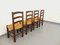 Vintage Brutalist Dining Chairs in Wood and Straw by Georges Robert, 1960s, Set of 4 7