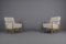 Armlehnstühle aus weißem Boucle Stoff & Holz, 1950er, 2er Set 1