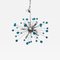 Lámpara de araña Sputnik italiana hecha a mano de cristal de Murano azul de Simoeng, Imagen 1