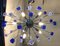 Lustre Sputnik Fait Main en Verre de Murano Bleu de Simoeng, Italie 2