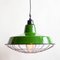 Enamelled Green Ceiling Lamp, 1950s 2