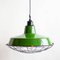 Lampada da soffitto verde smaltata, anni '50, Immagine 1