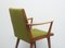Stuhl mit Armlehnen aus Kirschholz, Grüner Stoff, 1955 6