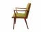 Chaise avec Accoudoirs en Merisier, Tissu Vert, 1955 10