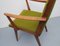 Chair with Armrests in Cherry, Green Fabric, 1955 3