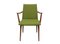 Chair with Armrests in Cherry, Green Fabric, 1955 1