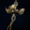 Lámpara de araña de metal dorado con rosas de porcelana, década de 1900, Imagen 10