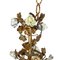 Golden Metal Chandelier with Porcelain Roses, 1900s, Image 8