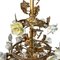 Goldener Kronleuchter aus Metall mit Porzellanrosen, 1900er 3