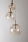 Large Three Cascade Glass Balls Hanging Lamp from Glashütte Limburg 1