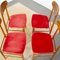 Scandinavian Wooden Chairs with Red Fabric Seat, 1960s, Set of 4 4