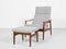 Mid-Century Danish Adjustable Lounge Chair and Ottoman in Teak attributed to Arne Vodder for Cado, 1960s, Set of 2, Image 1