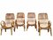 Rattan Round Dining Table Set with Matching Chairs by Franco Albini, Italy, 1960s, Set of 5 2