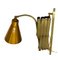 Lampada da parete a forbice in ottone in stile Stilnovo, Italia, anni '60, Immagine 4