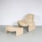 Proposals Chair with Ottoman by Vittorio Introini for Saporiti, Italy, 1970s, Set of 2 3