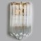 Triedroglass Tree Tears Clear Gold Glass Brass Sconce from Venini, 1970s, Image 16