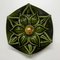 Green Hex-Shaped Flower Ceramic Wall Light attributed to Hustadt Keramik, Germany, 1970s 7