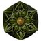 Green Hex-Shaped Flower Ceramic Wall Light attributed to Hustadt Keramik, Germany, 1970s, Image 1