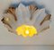 Flower Shell White Sand Ceramic Wall Light attributed to Hustadt Keramik, Germany, 1970s, Image 3