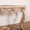 French Carved Wood Console Table with Marble Top 9
