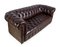 Mid-Century Brown Leather Chesterfield Sofa, Image 4