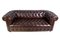 Mid-Century Brown Leather Chesterfield Sofa, Image 2