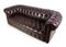Mid-Century Brown Leather Chesterfield Sofa, Image 6