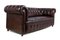 Canapé Chesterfield Mid-Century en Cuir Marron 3