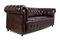 Mid-Century Brown Leather Chesterfield Sofa, Image 3