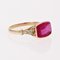 French 18 Karat Yellow Gold Ring with Red Gem, 1930s, Image 5