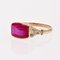 French 18 Karat Yellow Gold Ring with Red Gem, 1930s 4