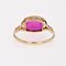 French 18 Karat Yellow Gold Ring with Red Gem, 1930s, Image 8
