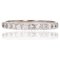 French Modern 18 Karat White Gold Thin Half Wedding Ring with Diamonds 1