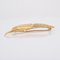 French 18 Karat Yellow Gold Chiseled Feather Brooch, 1960s, Image 8