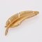 French 18 Karat Yellow Gold Chiseled Feather Brooch, 1960s 6