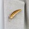 French 18 Karat Yellow Gold Chiseled Feather Brooch, 1960s 9