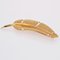 French 18 Karat Yellow Gold Chiseled Feather Brooch, 1960s 5